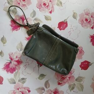Coach Green Leather Wristlet